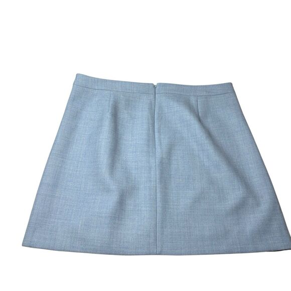 J. Crew Mercantile Ruffle-Front Mini Skirt Light Blue Wool Blend Size 16 New NWT - Picture 6 of 8